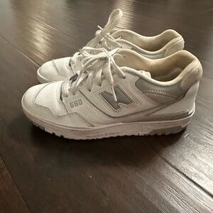 New Balance White and Gray Sneakers